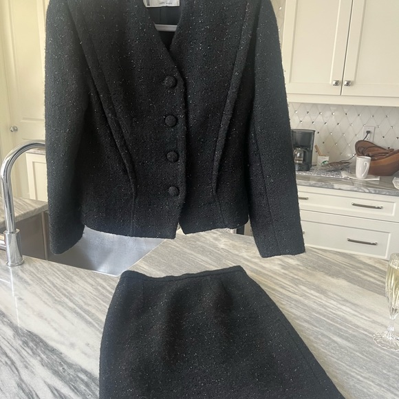 COPY - Vintage Anne de Villers Paris formal evening suit glittering boiled wool - Picture 8 of 17